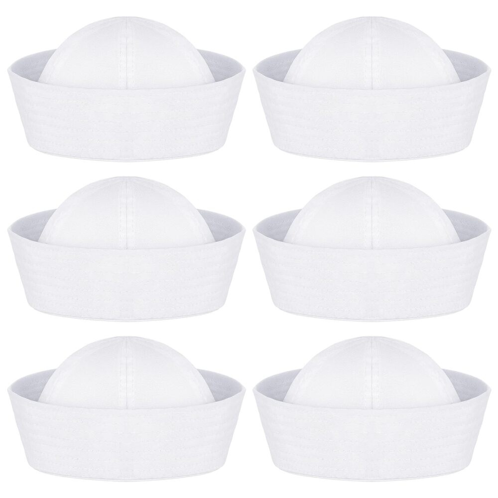 5502 White Sailor Hats , Navy Captain Hat Yacht Hat Halloween Costume